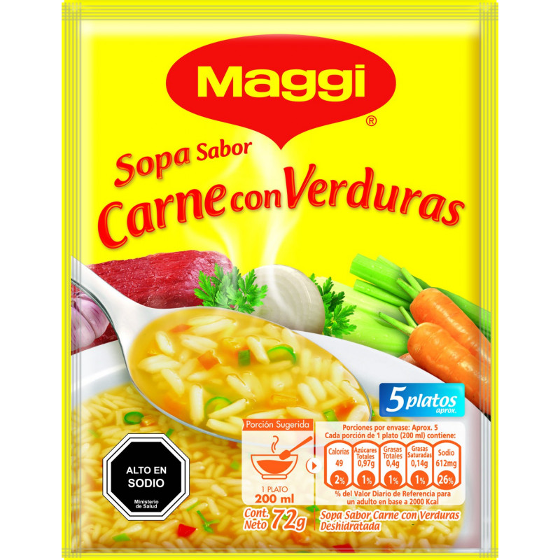 Sopa carne con verduras frontal