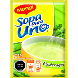 Sopa para uno espárragos frontal