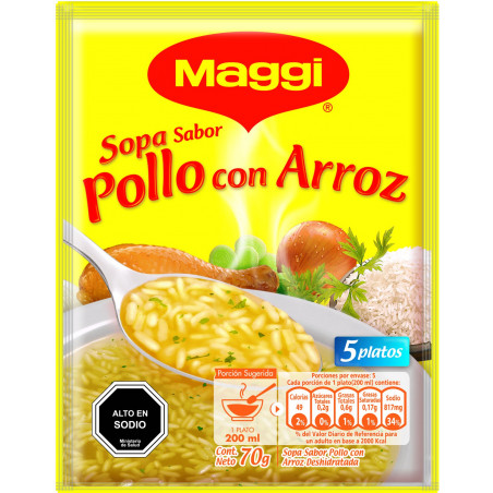 Sopa pollo con arroz frontal