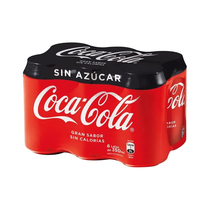 Pack 6 Latas de Bebida Coca Cola Zero 350 ml