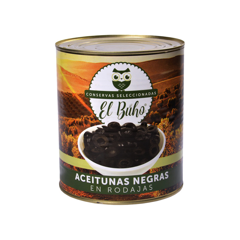 Aceitunas negras en rodajas